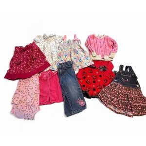 Vintage Baby Girls Clothing Lot 12-24M Gymboree Gap Dresses Outfit Bundle 9pc